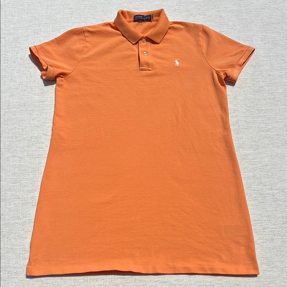 Women’s Polo by Ralph Lauren Orange Mesh Cotton Classic Polo Shirt dress
